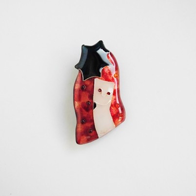 //七宝焼きブローチ//Cabaret girl.