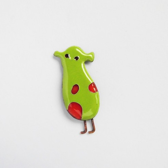 //七宝焼き//"Alien"brooch pin. 1枚目の画像