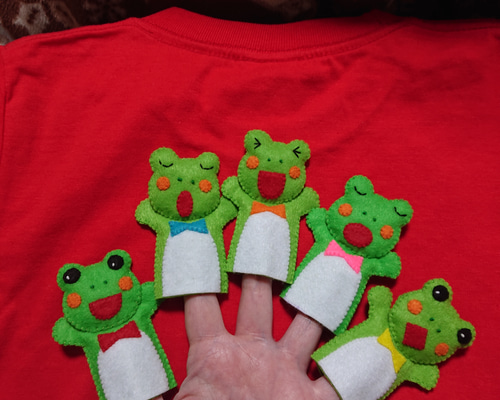 かえるのうた】指人形セット フエルト おもちゃ・人形 マメすけ