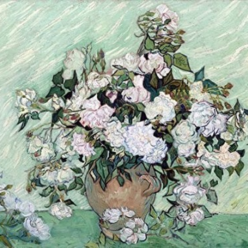 ゴッホ『 ピンクの薔薇の花瓶 』のマウスパッド：フォトパッド