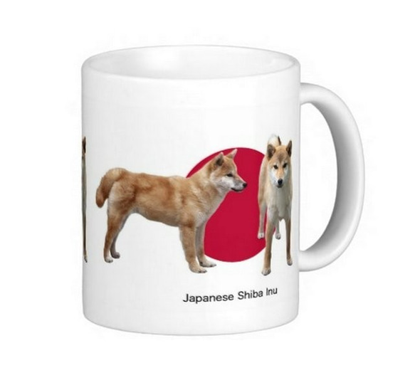 柴犬と日の丸のマグカップ（世界の犬種シリーズ） 3枚目の画像