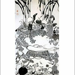 伊藤若冲『 野菜涅槃図 』のマウスパッド：フォトパッド（ 伊藤若冲シリーズ ）（白地） 2枚目の画像