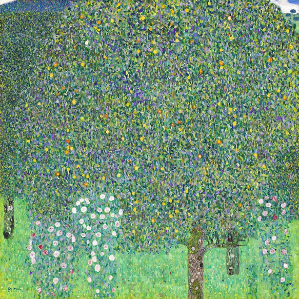 クリムト『 樹々の下の薔薇 』の木枠付きフォトタイル（世界の名画シリーズ） 2枚目の画像