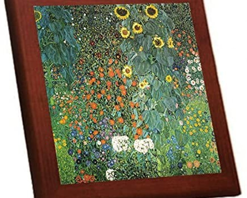 楽天市場】クリムト 絵画 ヒマワリの咲く農家の庭