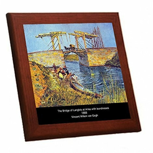 ゴッホ『 アルルの跳ね橋 』の木枠付きフォトタイル（世界の名画