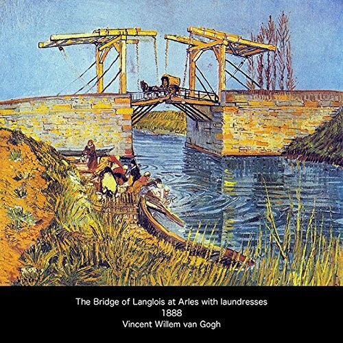 ゴッホ『 アルルの跳ね橋 』の木枠付きフォトタイル（世界の名画