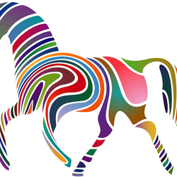虹の馬のマウスパッド：フォトパッド（ 馬シリーズ ） (白地) 2枚目の画像