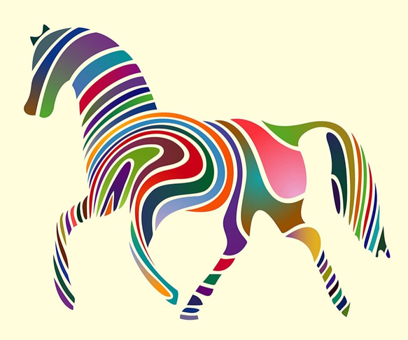 虹の馬のマウスパッド：フォトパッド（ 馬シリーズ ） (かなり薄い黄色地) 2枚目の画像