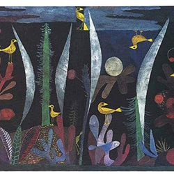 パウル・クレー、【黄色い鳥のいる風景】、希少な額装用画集より、状態良好 パウル・クレー、【黄色い鳥のいる風景】、希少な額装用画集より