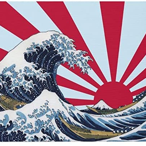 葛飾北斎 『 神奈川沖浪裏 』＋ 旭日旗のマウスパッド：フォト