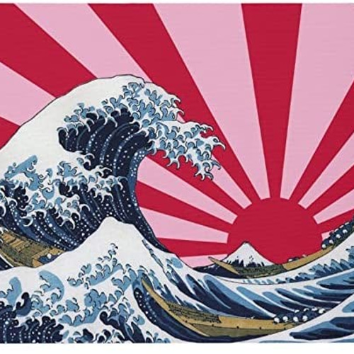 葛飾北斎 『 神奈川沖浪裏 』＋ 旭日旗のマウスパッド：フォトパッド