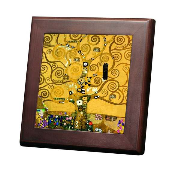 クリムト『 生命の樹 』（部分）の木枠付きフォトタイル 1（S-サイズ