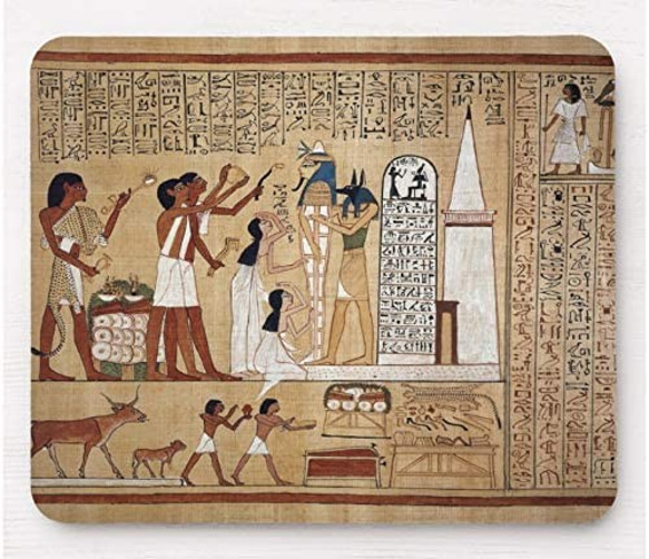 アヌビス が描かれている『死者の書』のマウスパッド：フォトパッド（古代エジプトシリーズ） 1枚目の画像