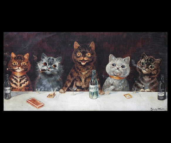 ルイス・ウェイン『 バチェラー・パーティー 』のマウスパッド：フォトパッド（世界の猫シリーズ） 2枚目の画像