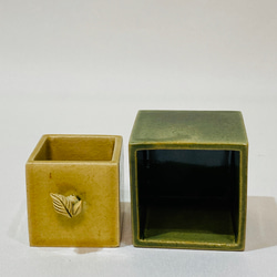 陶器のジュエリーボックス【小さな引き出し:葉っぱ】 2枚目の画像