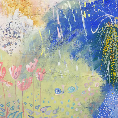 ま*ゆ様 レトリバーの心　　絵画原画 癒やしの雨】絵画 原画 絵画 まみ郎_rohan.art 通販 10038007