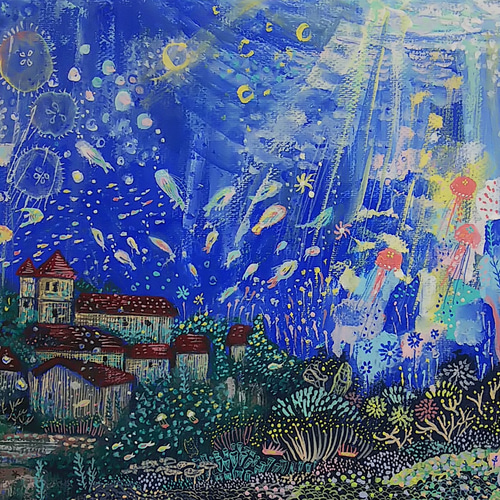 都市「絵画」 海底都市 絵画 まみ郎_rohan.art 通販 9482849｜Creema(クリーマ)