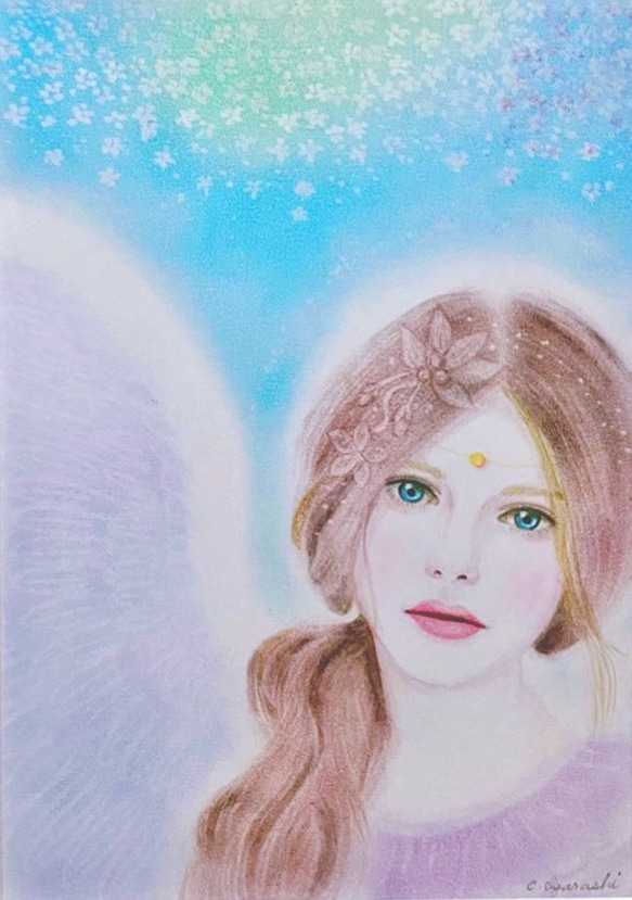 原画∞幸運を呼ぶ天使の絵∞エンジェルエネルギー∞額装∞パワー