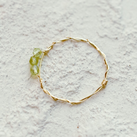 [K14GF]橄欖石水綠色2毫米×3 *金填充傷口環 第2張的照片