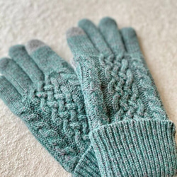 極暖♡総裏フリースだから指先まであったか！！メリノウール手袋レディース ケーブル編み KMC-111 201667 4枚目の画像