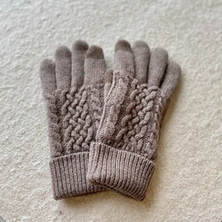 極暖♡総裏フリースだから指先まであったか！！メリノウール手袋レディース ケーブル編み KMC-111 201667 7枚目の画像