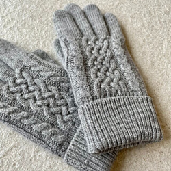 極暖♡総裏フリースだから指先まであったか！！メリノウール手袋レディース ケーブル編み KMC-111 201667 8枚目の画像