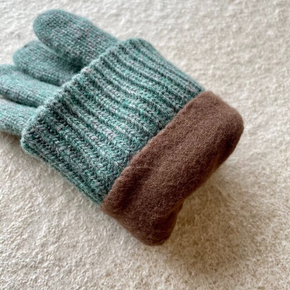 極暖♡総裏フリースだから指先まであったか！！メリノウール手袋レディース ケーブル編み KMC-111 201667 5枚目の画像