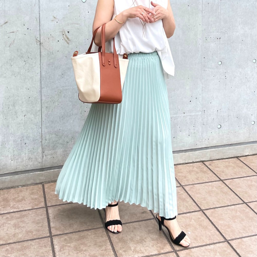 世界を買える 海外ブランド 小柄さんS□洗えるプリーツ ロング丈シフォンフレアスカート スカート