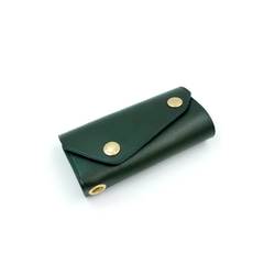 義大利手工植鞣牛皮-黃銅鑰匙包-綠色 Green 第2張的照片
