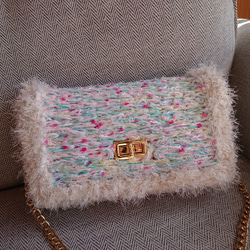 ハンドメイド ♡ 完成品 ツイードポシェット ショルダーバッグ ツイードバッグ ハンドメイド ツイードバッグ♡ トートバッグ ツイード