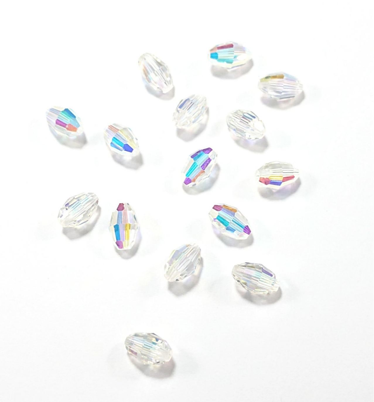 スワロフスキー #5200 ナツメ 7.5×5㎜ クリスタルAB ビジュー 