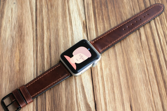 チョコレート色　AppleWatchシリーズ12 3 4 5 6 バンド 牛革クロム鞣し 2枚目の画像