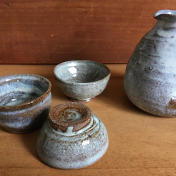 釉薬の流れが美しい徳利ぐい呑みセット 【手仕事 民藝 和 陶器