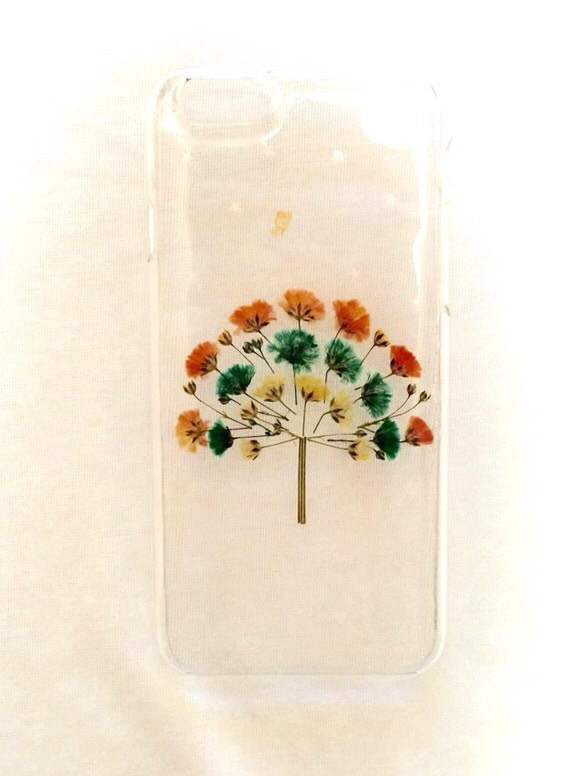 《再販×6》iPhoneケース  かすみ草の木と光る星 Ver.1 2枚目の画像