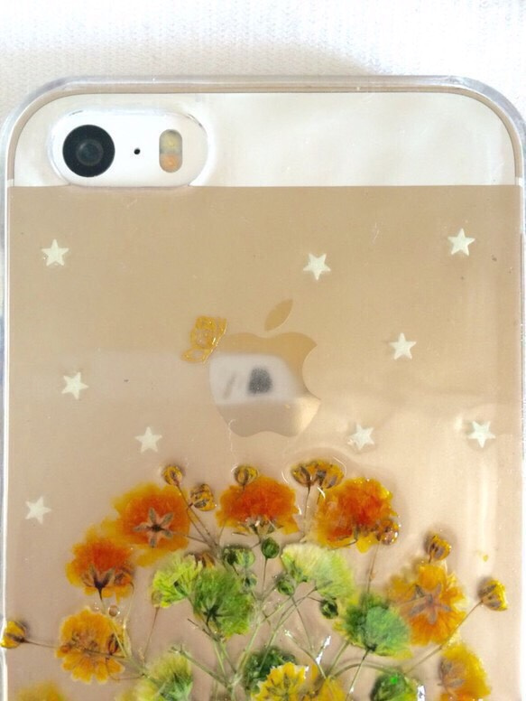 《再販×6》iPhoneケース  かすみ草の木と光る星 Ver.1 3枚目の画像
