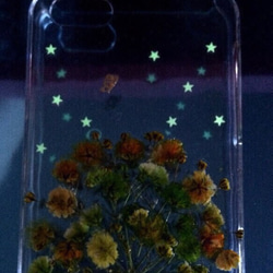 《再販×6》iPhoneケース  かすみ草の木と光る星 Ver.1 4枚目の画像