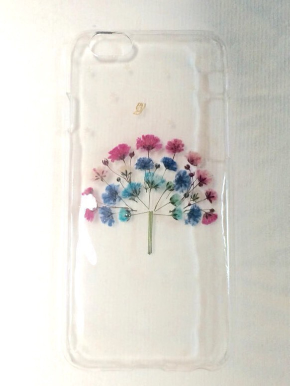 《再販×55》iPhoneケース  かすみ草の木と光る星 Ver.2 2枚目の画像