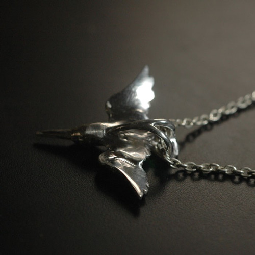 Silver925カワセミ飛び込みペンダント ネックレス・ペンダント 鳥造