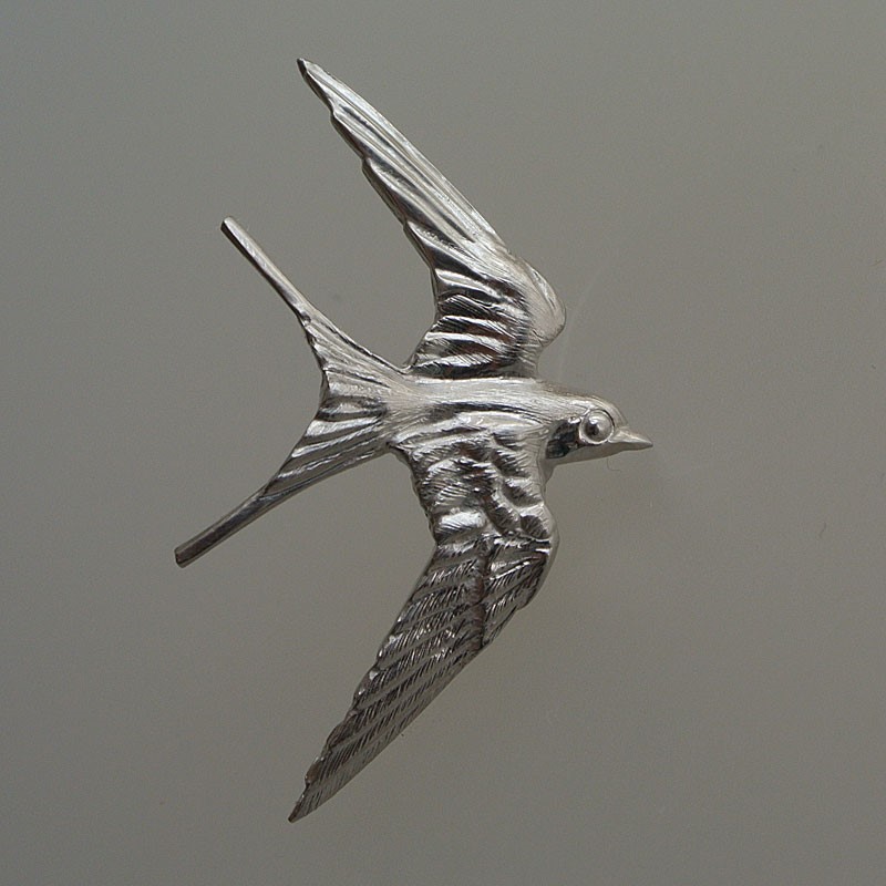 ツバメ飛翔ピン右向き/Silver925