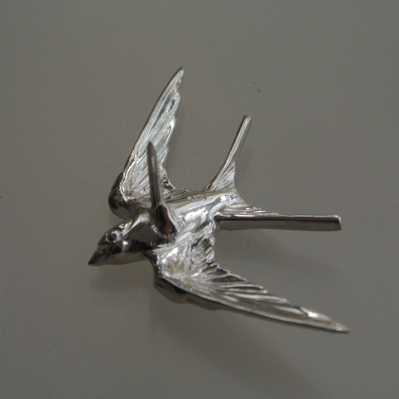 ツバメ飛翔ピン右向き/Silver925