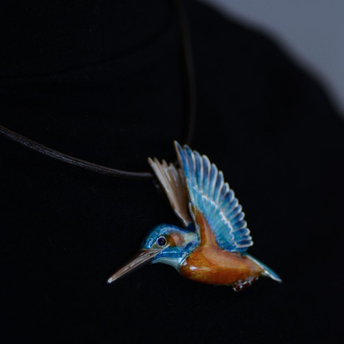 Silver950 バスタイユ カワセミペンダント/ピンブローチ