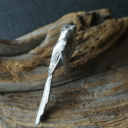 Silver925 オナガのピンブローチ 2枚目の画像