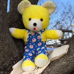 サロペットのオレンジ色のくまさん ぬいぐるみ Yukko 通販 14456186