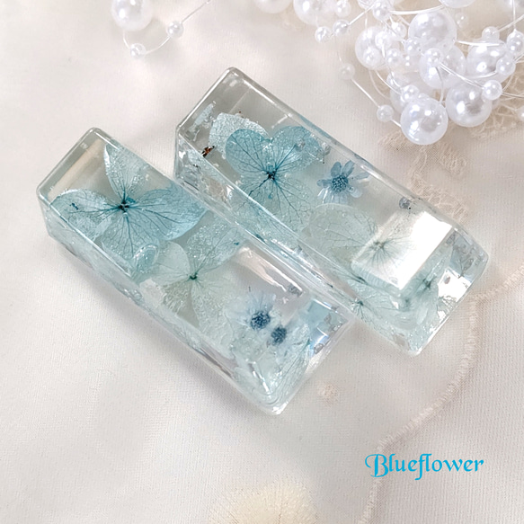 固まるハーバリウムの箸おき 箸・箸置き Blue flower 通販｜Creema  