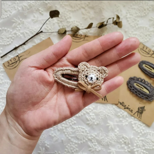 蜂さんとくまさん♡パッチンピンヘアゴムセット ベビーキッズ