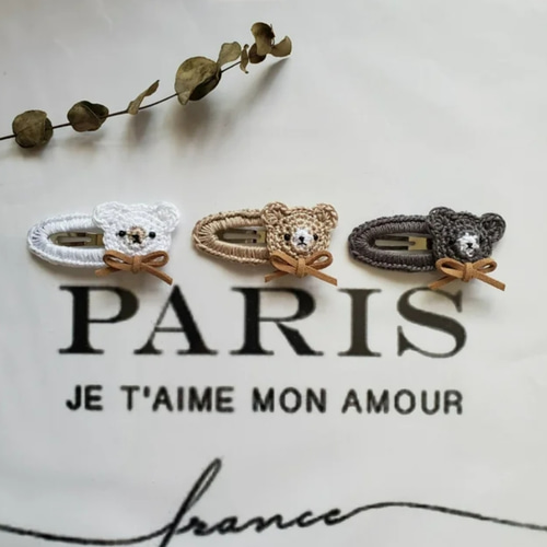 蜂さんとくまさん♡パッチンピンヘアゴムセット 蜂さんとくまさん♡パッチンピンヘアゴムセット