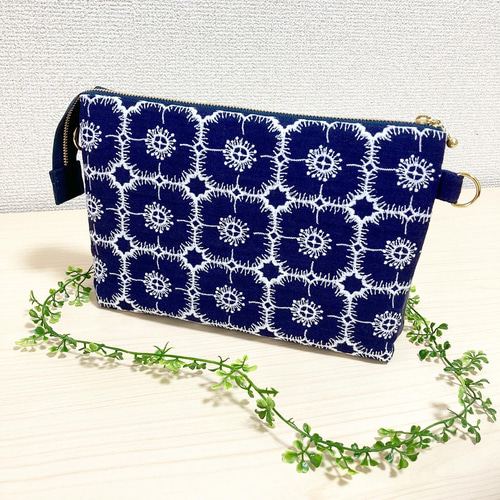 ミナペルホネン sky flower 紺　ウール　ジャケット　総裏　ハンドメイド ミナペルホネン sky flower 紺 ウール ジャケット 総裏 ハンドメイド