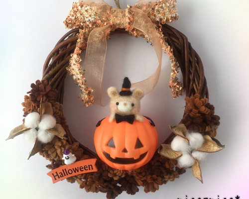 フレブルちゃん「お正月リース」「ハロウィンリース」ワイヤークラフト 1_bba44c19d46ee19ec8eac14a68a0