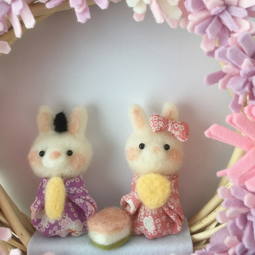おひなさま① うさぎ ひな祭り フェルト（予約販売】ひなまつり