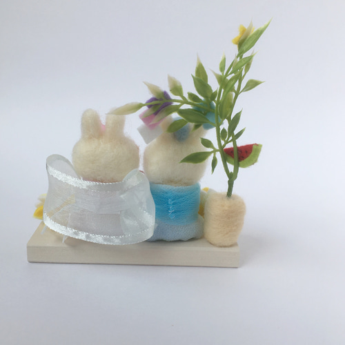 羊毛フェルト＊フェルト＊季節＊夏＊七夕＊海＊ドナルド＊飾り＊置き物 
